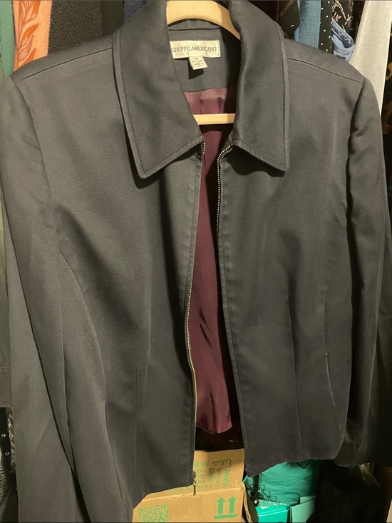 gruppo americano Jackets & Blazers - Women’s Navy Blue Zip-Front Jacket Gruppo Americano